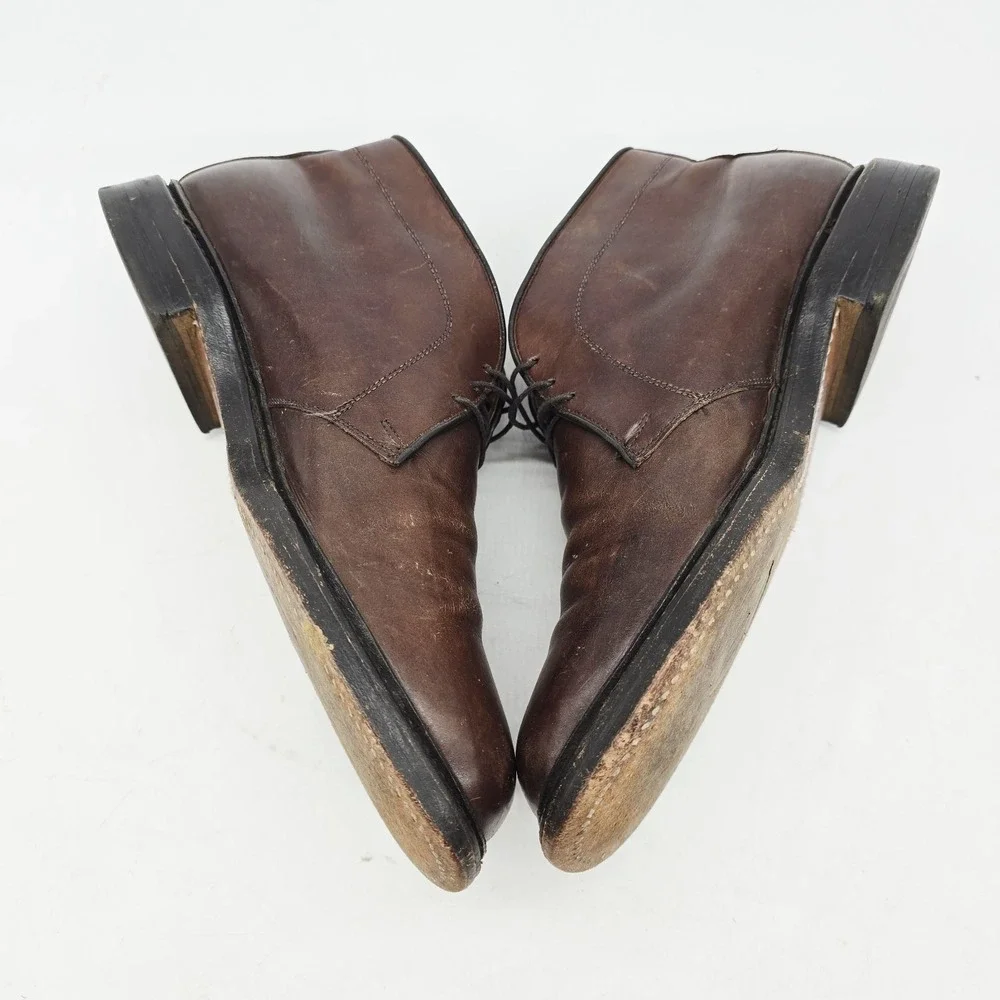 Allen Edmonds Chukka Boots Mens 9.5 E Malvern Brown Leather Casual Ankle Lace Up